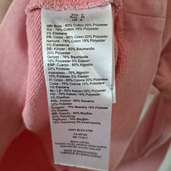 Bench | Coral pink raised embroidered logo crew neck sweater - Picture 8 of 12